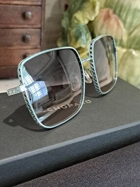 NIB Chopard Titanium Aqua Sunglasses